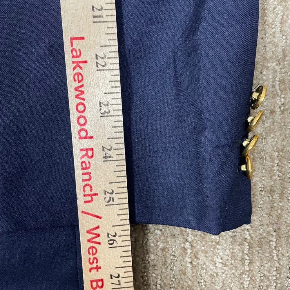 Ralph Lauren Blazer Mens 44R Navy Blue Classic Collegiate Gold Crest Buttons